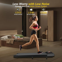 Load image into Gallery viewer, Under Desk Treadmill 2.5HP – Quiet Walking Pad for Home & Office, 265Lbs Capacity, APP & Remote Control, LED Display, No Assembly Needed,Golden-Black