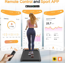 Load image into Gallery viewer, Walking Pad with Incline and Handle Bar, 3 in 1 Under Desk Treadmill with Handles, 2.5HP Low Noise Treadmills for Home Small Space with Remote Control, Portable Treadmills for Home Office
