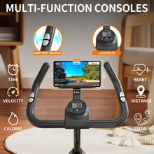 Load image into Gallery viewer, Exercise Bike,Stationary Bikes for Home,Adjustable Workout Bike, Professional Exercise Bikes for Home, Efficient Workout Bike with Smartphone Mount & Digital Pulse Display