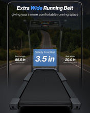 Load image into Gallery viewer, Upreign Auto Incline Treadmill, 10% Incline Heavyduty Treadmill with Pulse Sensor, 4.0HP, 10 MPH, 450 lbs Capacity, 20'' x 55'' Running Area Treadmill with Bluetooth Player & LED Display