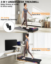 Load image into Gallery viewer, 3 in 1 Treadmill, Portable Under Desk Walking Pad with Incline for Home/Office, Remote Control, LED Display