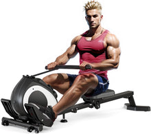 Load image into Gallery viewer, Rowing Machines for Home | Adjustable 8-Speed Booster | Burn Fat & Sculpt Muscles | Supports Up to 265 LBS | Tablet-Ready Design