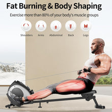 Load image into Gallery viewer, Rowing Machines for Home | Adjustable 8-Speed Booster | Burn Fat & Sculpt Muscles | Supports Up to 265 LBS | Tablet-Ready Design