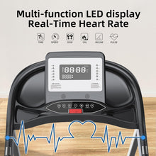 Load image into Gallery viewer, Portable Treadmill for Home Fitness, Walking or Running with Incline,265 lb Capacity, Bluetooth Enabled, Pulse Sensors