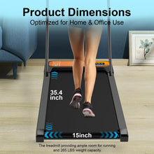 Load image into Gallery viewer, Walking Pad with Incline and Handle Bar, 3 in 1 Under Desk Treadmill with Handles, 2.5HP Low Noise Treadmills for Home Small Space with Remote Control, Portable Treadmills for Home Office
