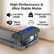 Load image into Gallery viewer, Walking Pad Treadmill, Under Desk Treadmills with Incline for Home Office,2.5 HP Portable Walking Machine with 265 LBS, Remote Control, LED Display
