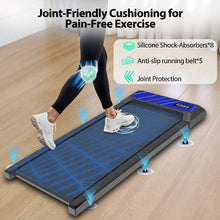 Load image into Gallery viewer, Walking Pad Treadmill, Under Desk Treadmills with Incline for Home Office,2.5 HP Portable Walking Machine with 265 LBS, Remote Control, LED Display
