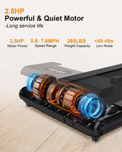 Load image into Gallery viewer, 2 in 1 Folding Treadmill for Home Office, 2.5HP Electric Walking Pad Treadmill Works with ZWIFT KINOMAP Apps
